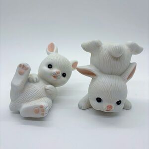 Vintage Homco Tumbling Bunnies Figurines #1454 Easter Decor